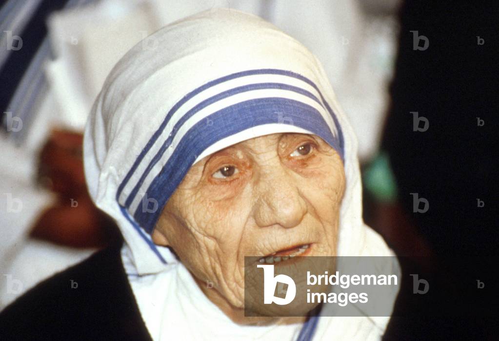Mother Teresa (1910-1997) peace Nobel prize in 1979, here on May 8, 1989