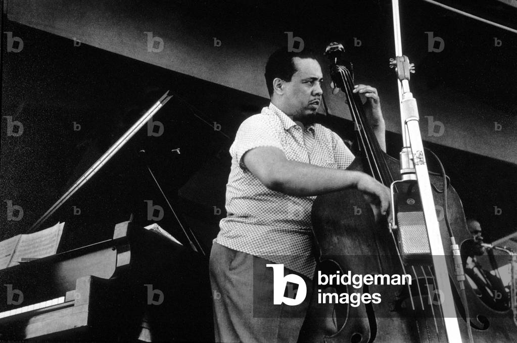 Charles Mingus (1922-1979) jazz double bass player in July 1959