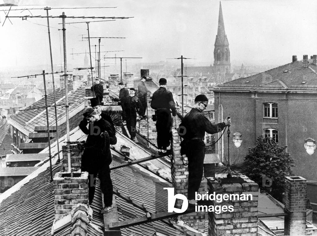 Chimney Sweeps, Leipzig, 23rd August 1965 (b/w photo)