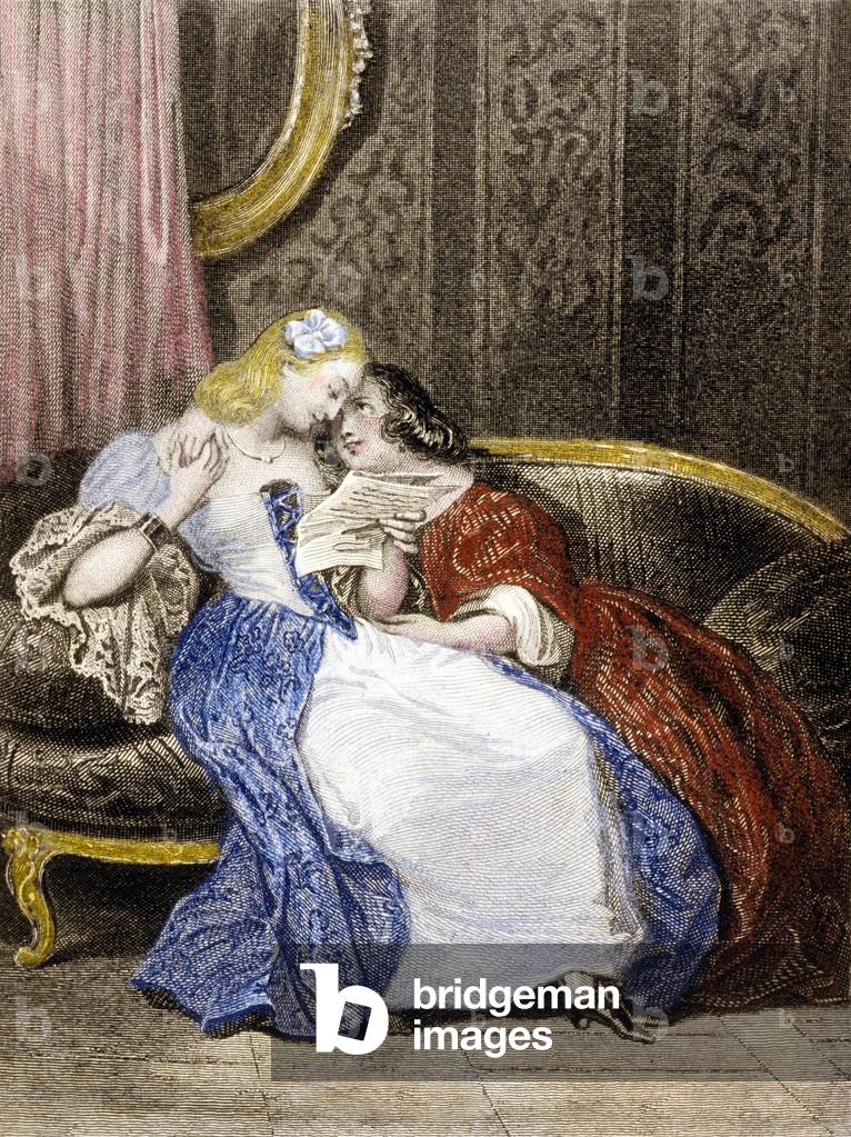 Illustration from 'Julie or the New Heloise', c.1852 (colour litho)