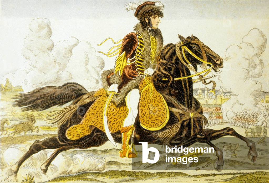 Joachim Murat (1767-1815) marechal of France of the Napoleonic army, King of Naples in 1808-1815, handsome brother of Napoleon 1er, drawing by Caran d'Ache