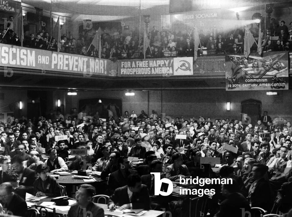 First Session of the Communist National Convention, Manhattan Opera House, 24th June 1936 (b/w photo)