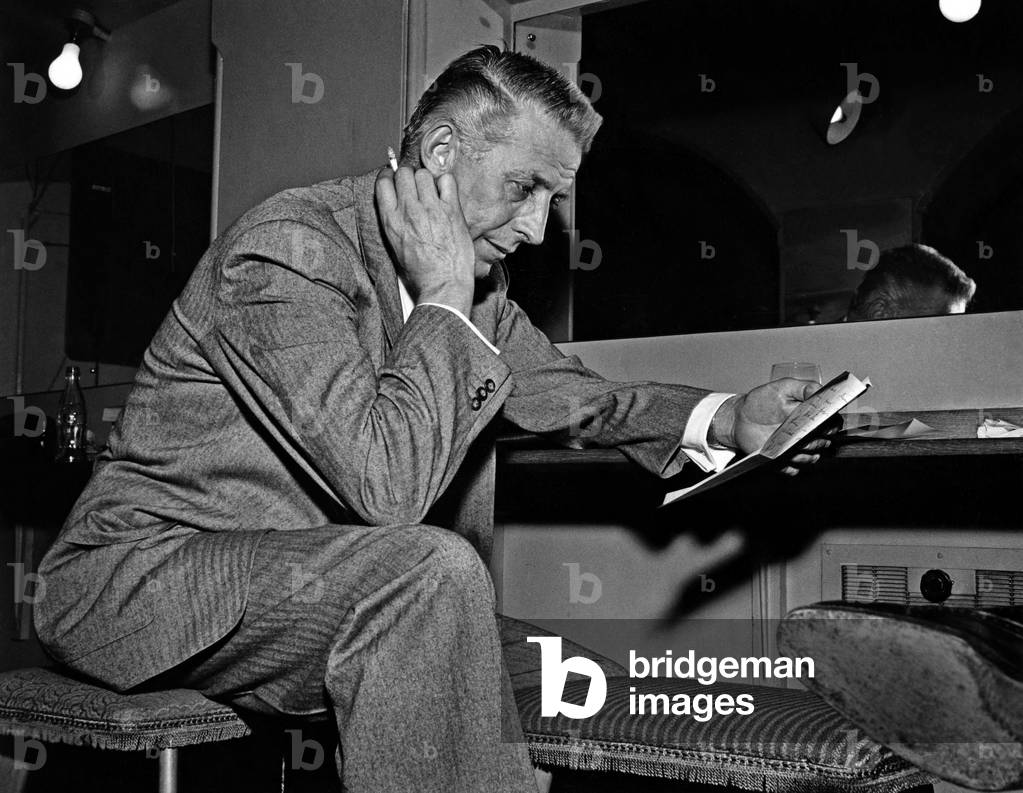 Conductor Stanley Newcomb Kenton says Stan (1911-1979) in his dressing room after a concert at the Royal Albert Hall on March 11, 1956