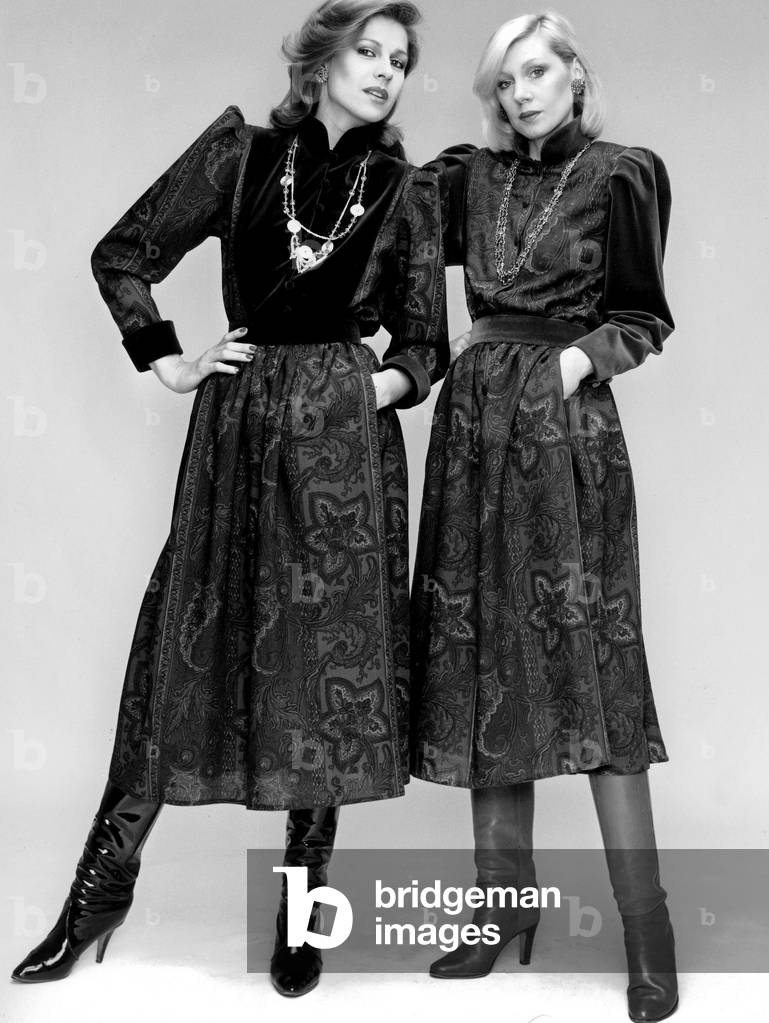 Fashion by Carven for autumn winter 1983-1984 : wool dress and boots
