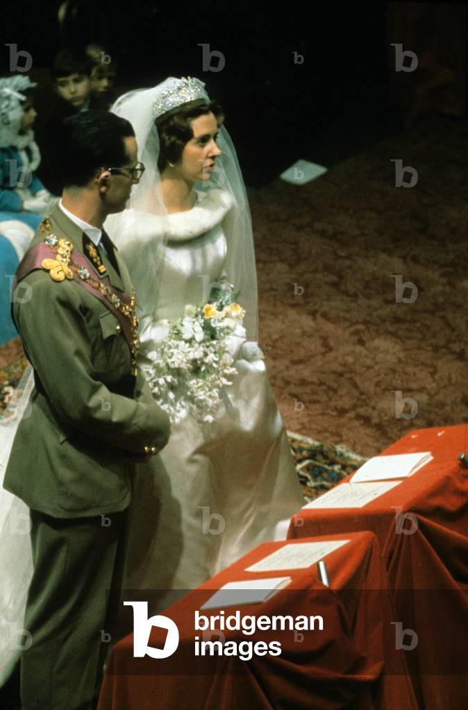 Wedding of King  Baudouin 1st and Dona Fabiola de Mora y de Aragon (thus becoming Queen Fabiola) in Brussels December 12, 1960