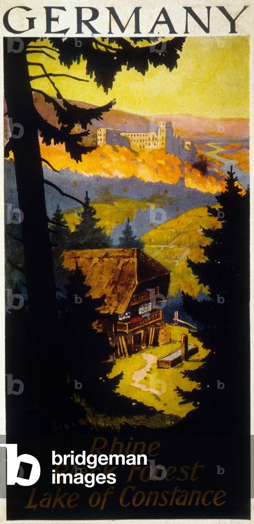 Advertisement for Tourism in Germany, 1938 (colour litho)