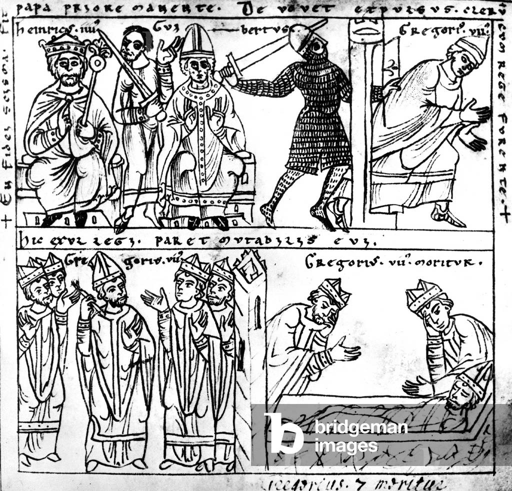 Henry IV and the antipope Clement III , 1156 (engraving)