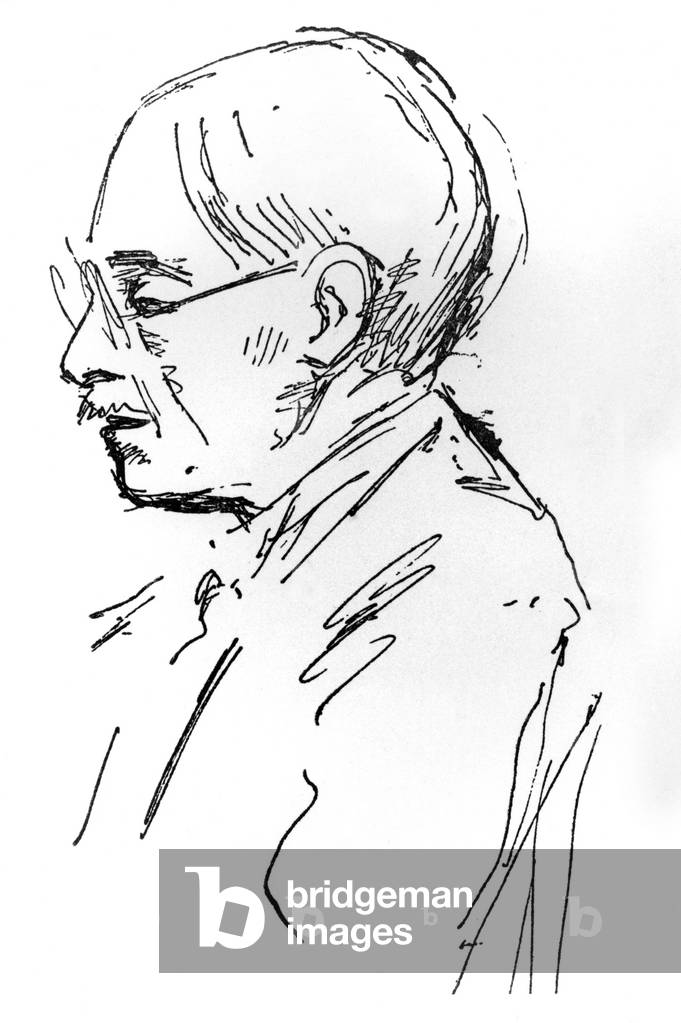 Paul Valery (1871-1945) French writer, drawing by Jean Marchand, 1928