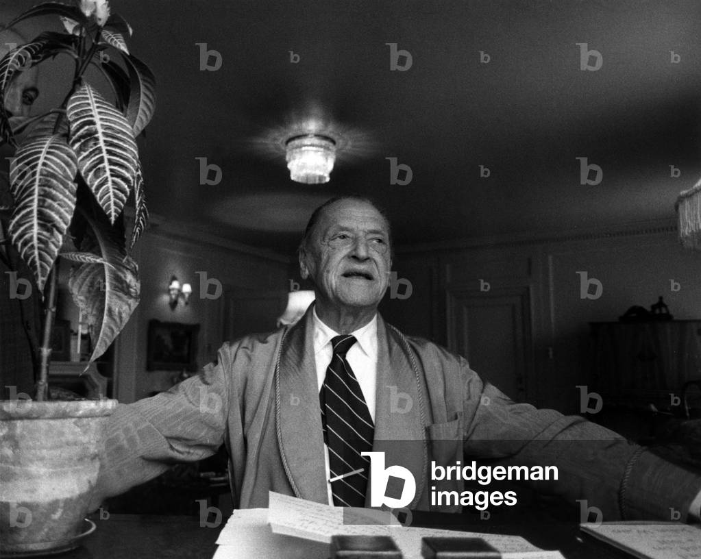 William Somerset Maugham (1874-1965) English writer, here at Dorchester Hotel, London, February 1954