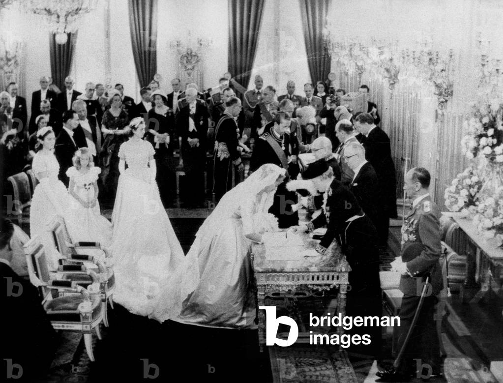 Wedding of Princess Paola and prince Albert II of Belgium July 02, 1959 in Brussels