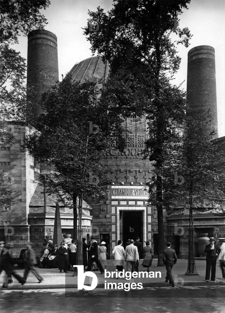 The Ceramics and Glass Pavilion, Paris World Fair, 1937 (b/w photo)