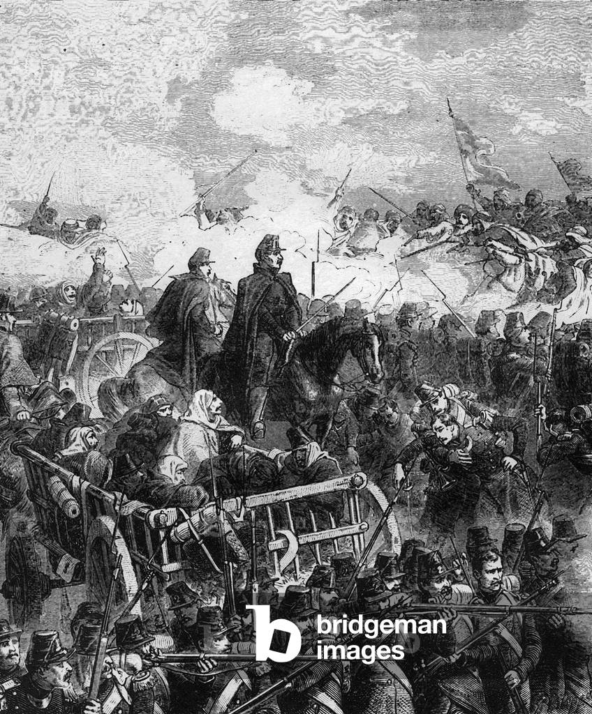 retreat of Constantine (Algeria) on November 21, 1836 : troops of French marshal Bertrand Clauzel beat a retreat, engraving