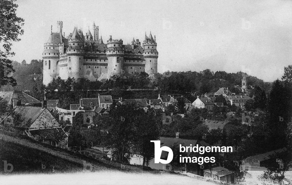 Postcard of the Castle, Pierrefonds, c. 1900 (b/w photo)