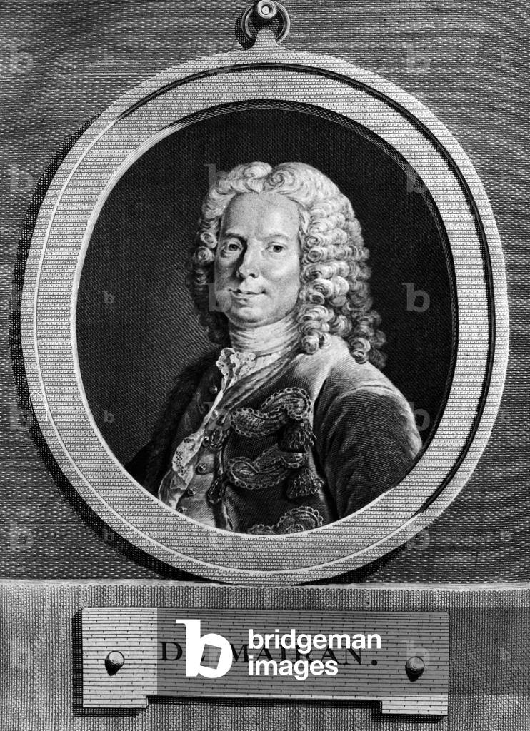 Jean Jacques Dortous de Mairan (1678-1771) French mathematician, astronomer, engraving