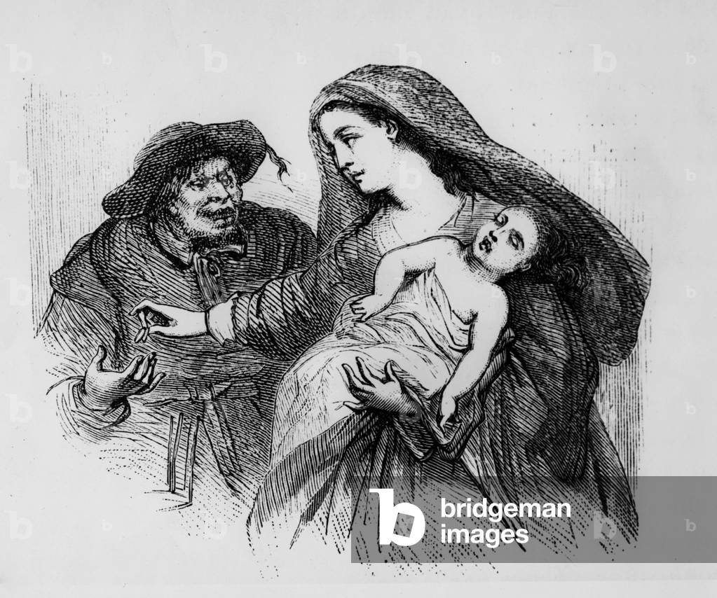 The plague in Milan 1630-1631, engraving illustrating 