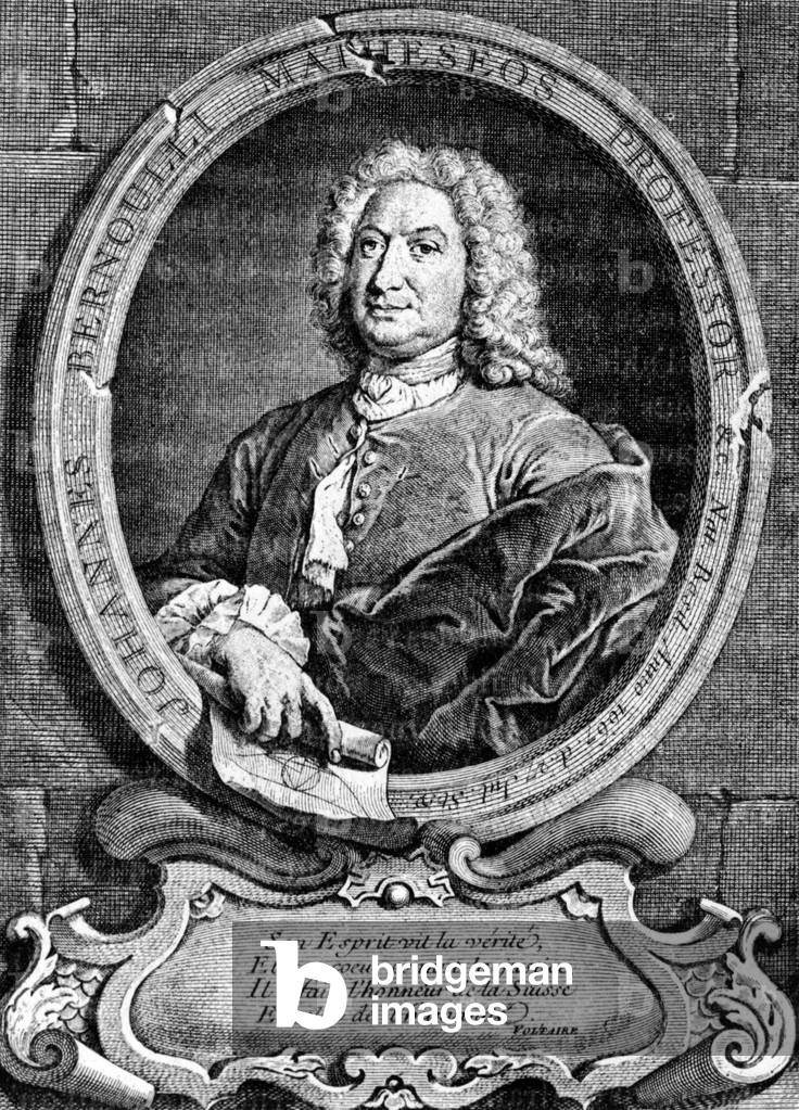Jean Bernoulli (1667-1748) swiss mathematician, engraving