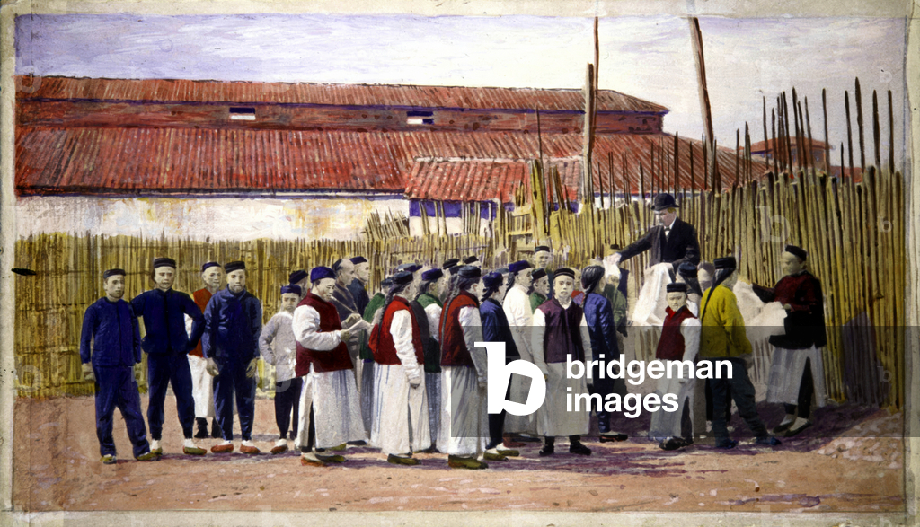 Missionaries in China, c. 1920 (colour litho)