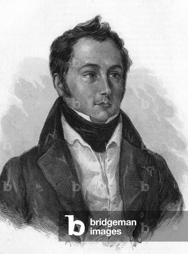 Edouard Corbiere French writer, sailor, shipowner (engraving)