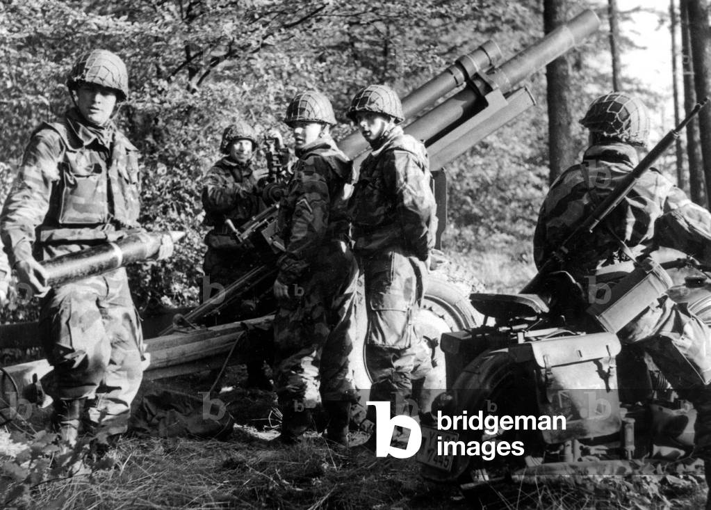 German soldiers from Western Germany with American equipment near Kassel September 29, 1957