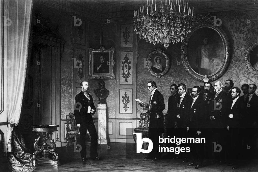 The Emperor Maximilian of Mexico (1832-1867) receives Mexican deleguation