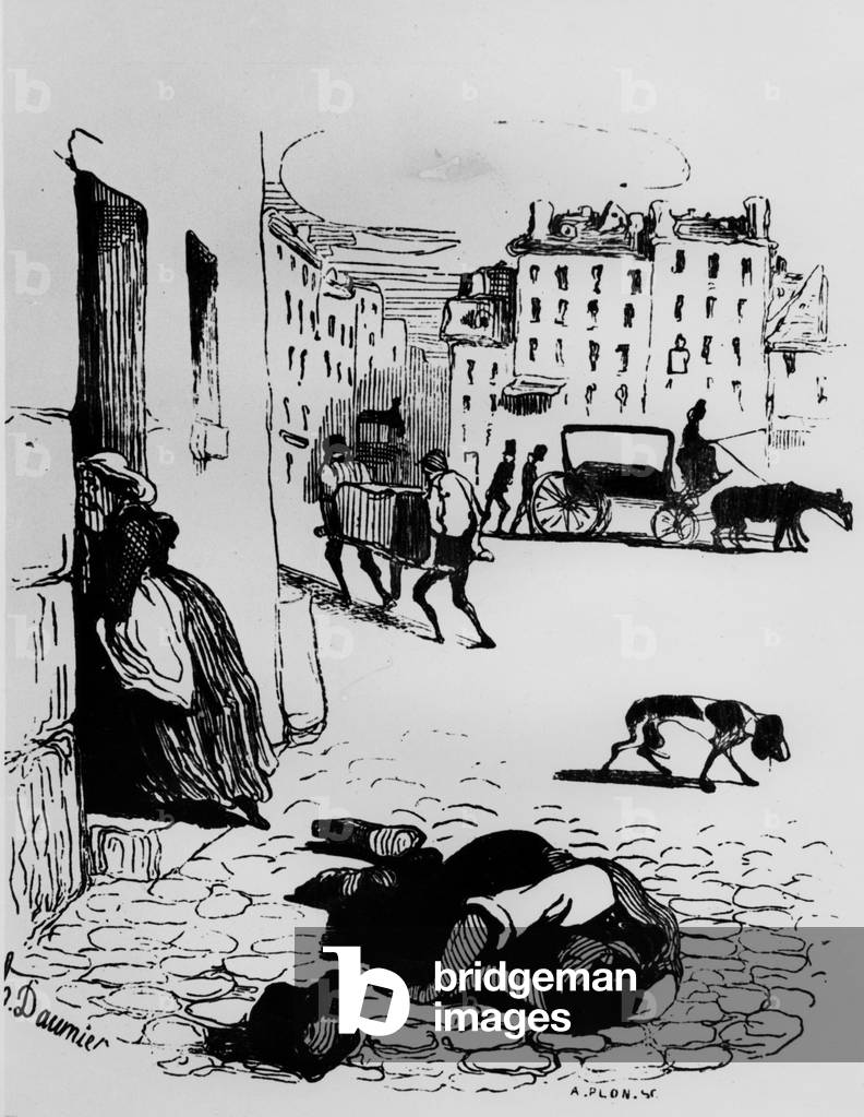 The Cholera, drawing by Honore Daumier in 