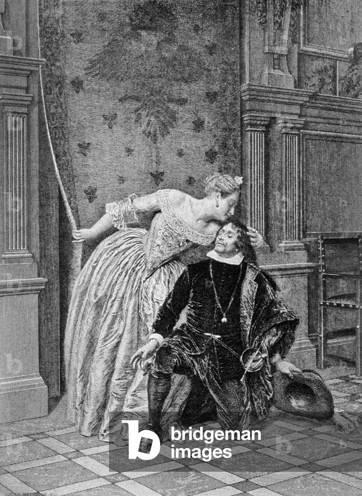 Scene from 'Ruy Blas' by Victor Hugo, 1887 (engraving)
