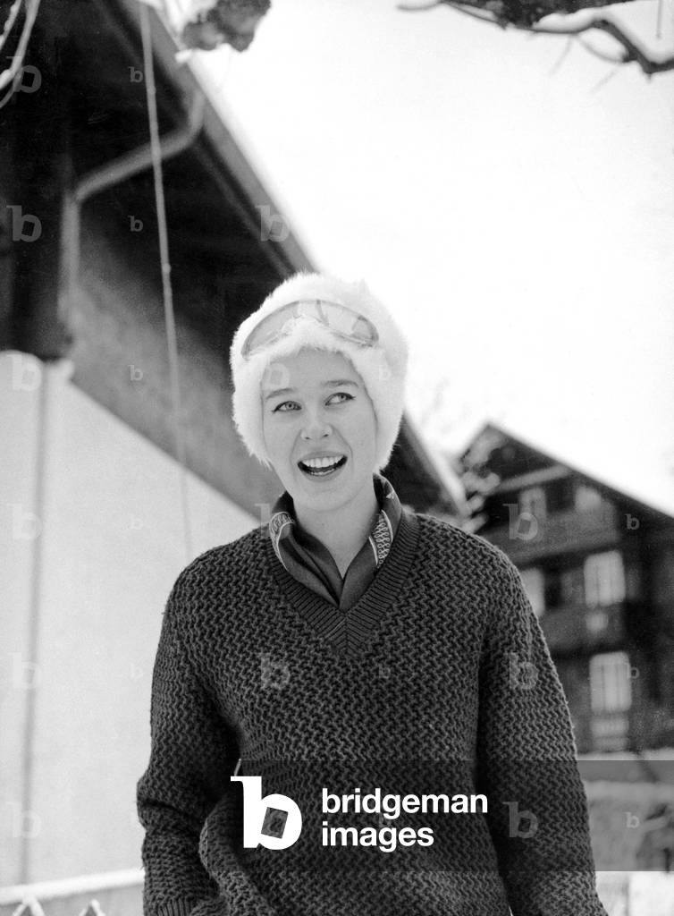Princess Maria Gabriella of Savoy , daughter of King  UmbertoII of Italy, here during holidays in Gstaad January 03, 1961