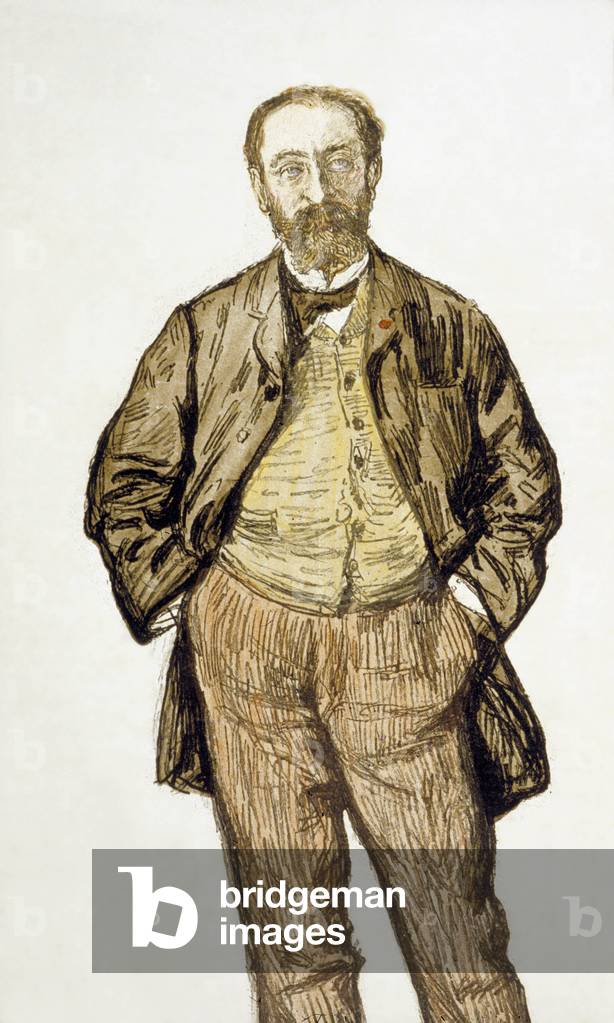 Camille Saint Saens (1835-1921) French composer, drawing by Renouard 1886