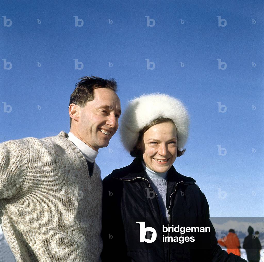 prince Carlos Hugo of Bourbon Parma and fiancee Princess Irene of Holland (Beatrix-sister) January 31, 1968