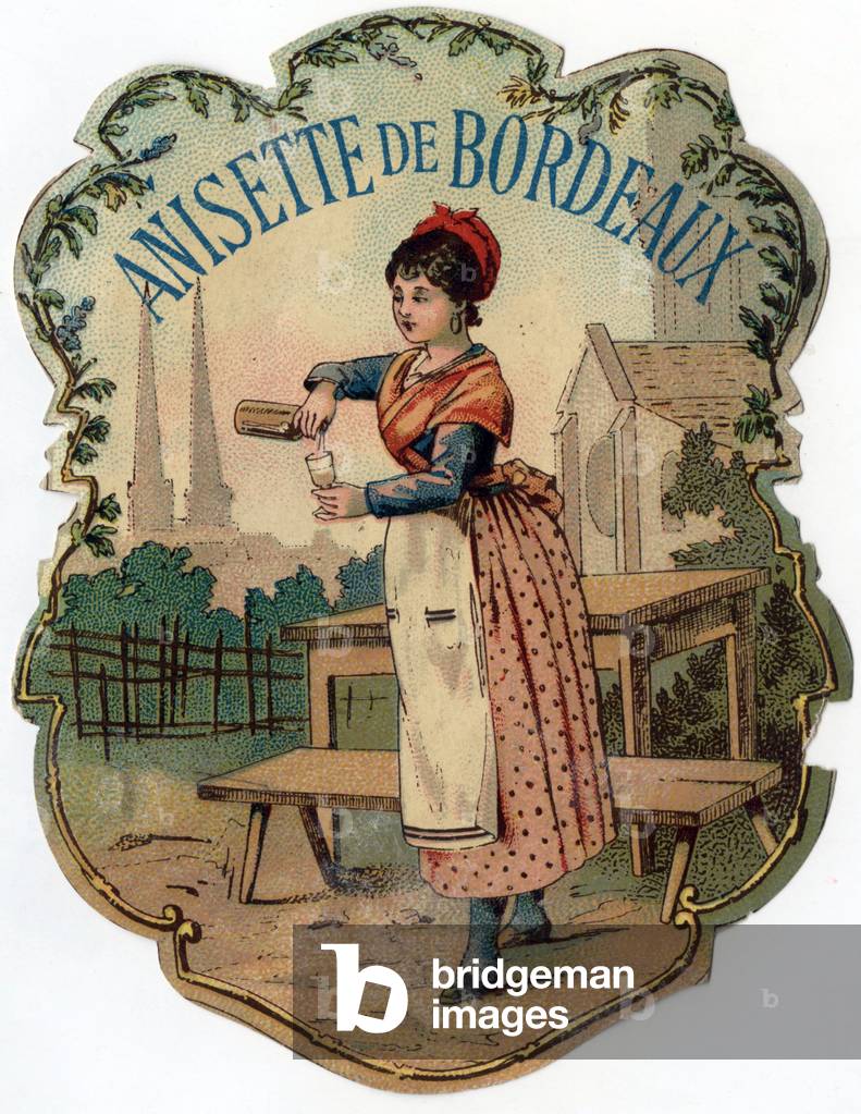 French label for anisette from Bordeaux c. 1900