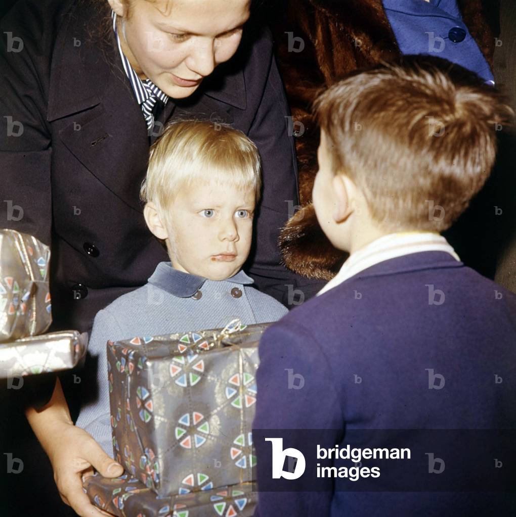 Prince Philip of Belgium (son of King  AlbertII and queenPaola) celebrating Christmas at the Belvedere castle in Bruxelles on December 7, 1963