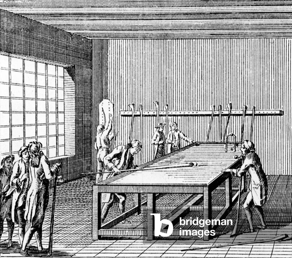 Billiards, 1781, engraving