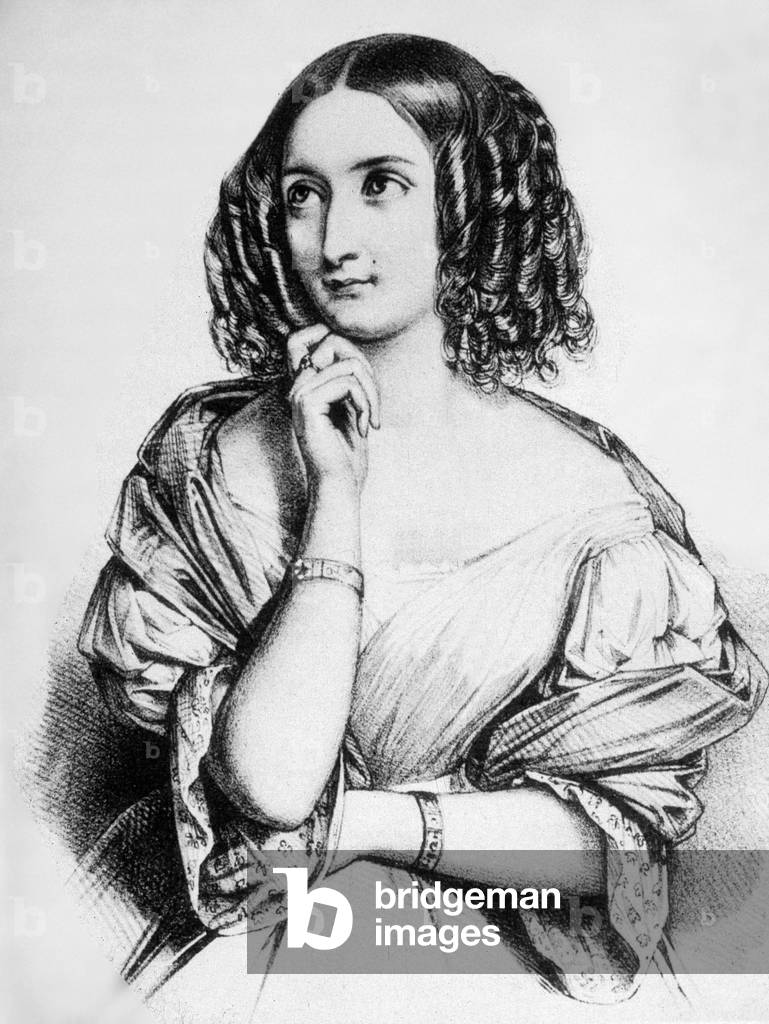 Delphine Gay de Girardin (1804-1855) French woman of letters and wife of Emile de Girardin, French etching, 19th century