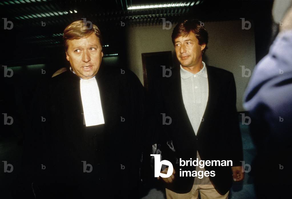 Patrick Sabatier during his trial in the court of Nanterre prosecuted for complicit in fraud after the passage in his show “Si on se said tout” of a mage who was pretending to cure AIDS and cancer here in September 1993