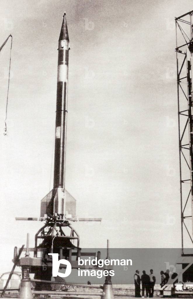 French sounding rocket Veronique 61 for a launching in 'Hammaguir, Algeria, 1964-1965
