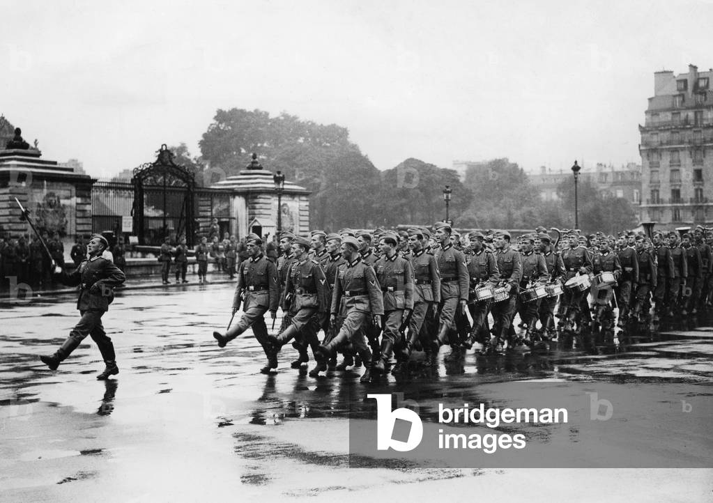 German troops during parade in Paris (Invalides), July 1940 during Occupation