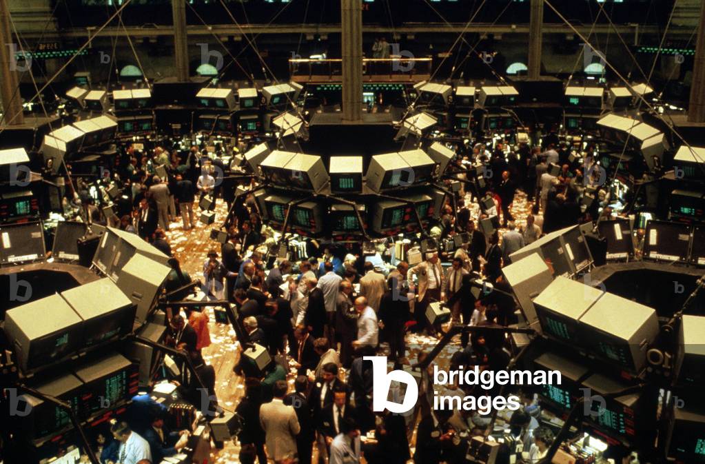 On the trading floor NYSE (New York Stock Exchange) c. 1985
