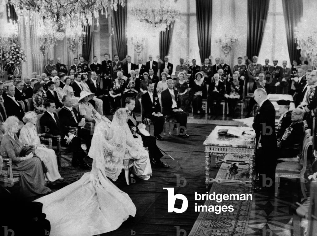 Wedding of Princess Paola and prince Albert II of Belgium July 02, 1959 in Brussels