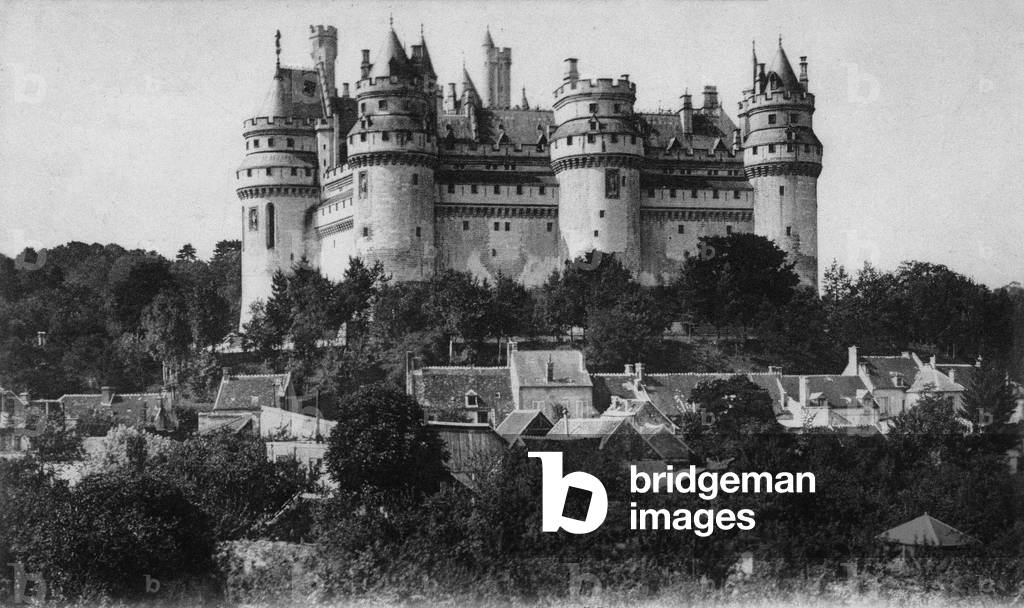 Postcard of the Castle, Pierrefonds, c. 1900 (b/w photo)