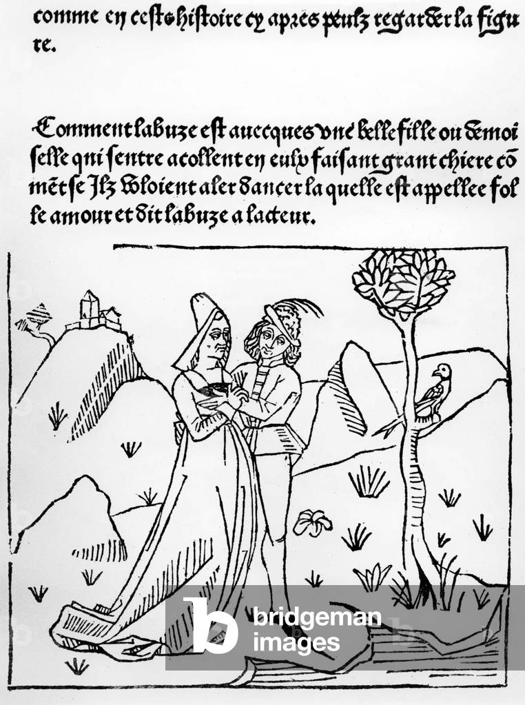 L'abuze en court (L'abuse en cour) by King  Rene d'Anjou, 1485, engraving