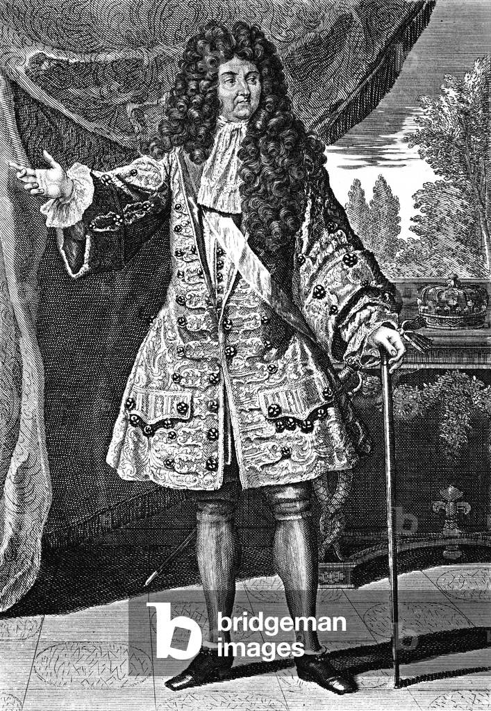 Louis XIV (1638-1715) French King  in 1643-1715, engraving