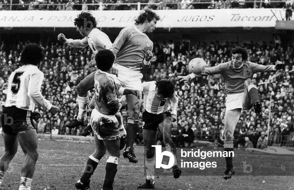 Match between France soccer team and Argentina soccer team in Buenos Aires July 01, 1977