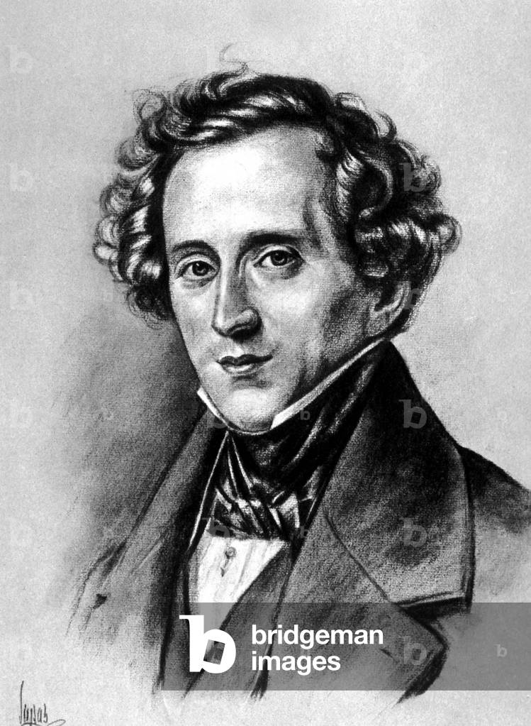 Felix Mendelssohn Bartholdy (1809-1847) German composer, drawing