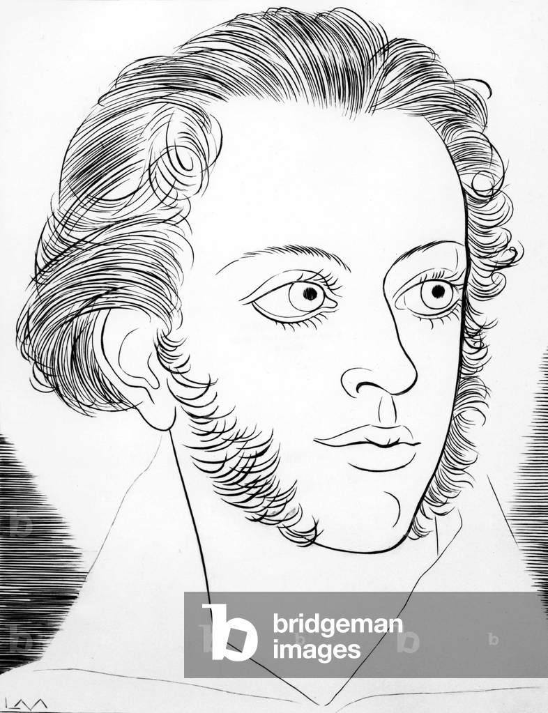 Alexander Pushkin, Russian novelist (drawing)
