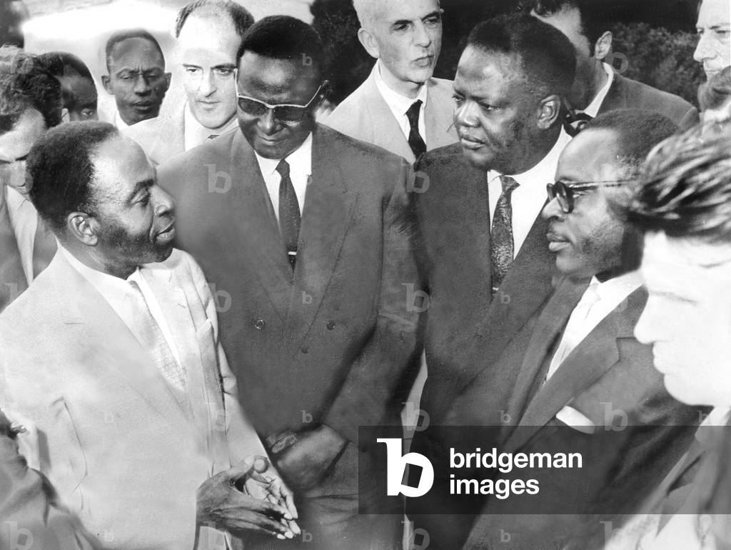 The four statesmen of African entente want to leave the communauty : Mr Yameogo (Haute Volta) Felix Houphouet Boigny (Ivory Coast) Mr Maga (Republic of Dahomey) and Hamani Diori (Niger) here June 6, 1960