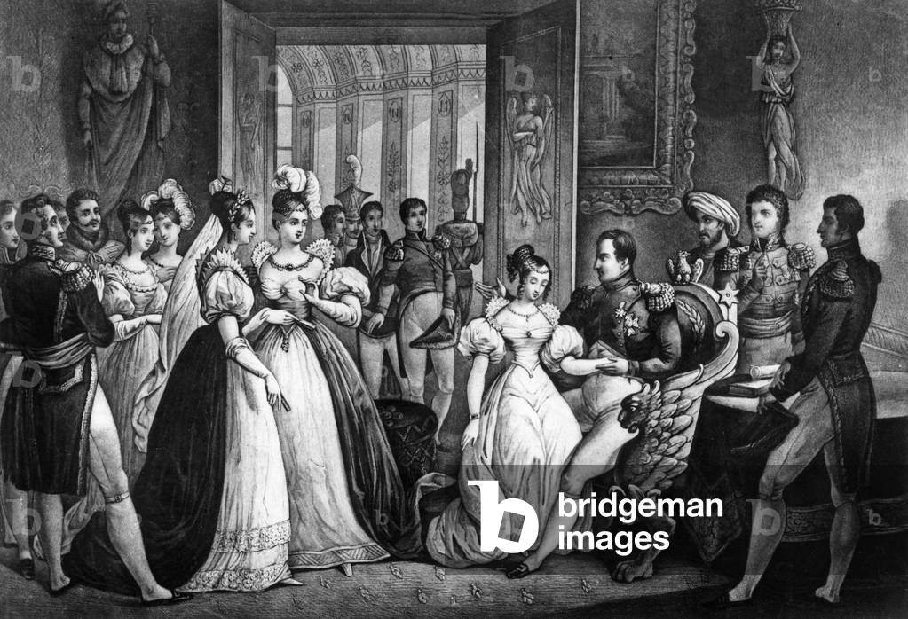 Scene at the court of Napoleon 1st “sit on my knees”