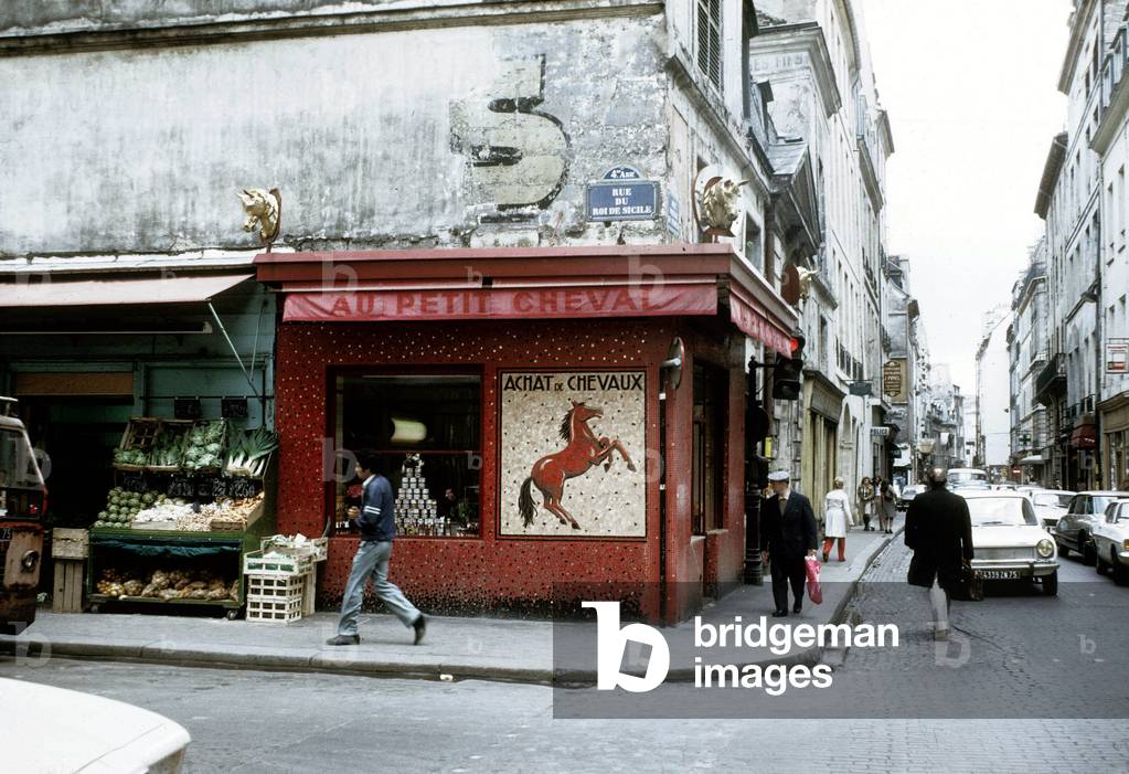 Horse butcher's, Paris, c. 1967
