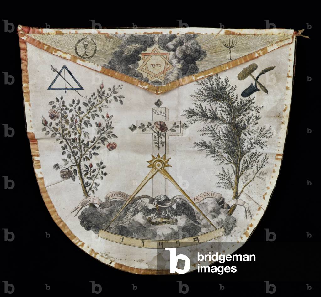 Bild von Textil & Mode "Schürze eines Meisters des Ordens der Rosenkreuzer (Leder)", 19. Jahrhundert von Frenc