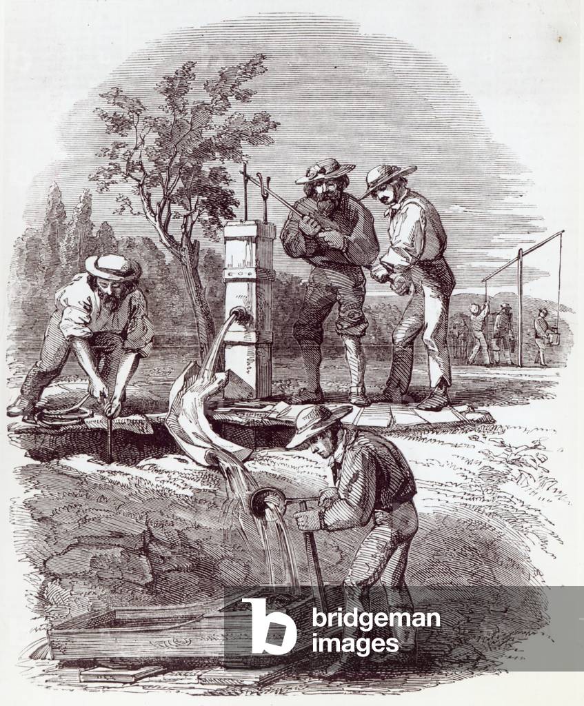 River-bed claim on the Turon, from 'The Illustrated London News', 21st August 1852 (litho)