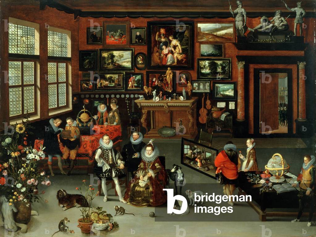 Archduke Albert (1559-c.1621) and Archduchess Isabella (1566-1633) Visiting a Collector's Cabinet, c.1621-23 (oil on panel)